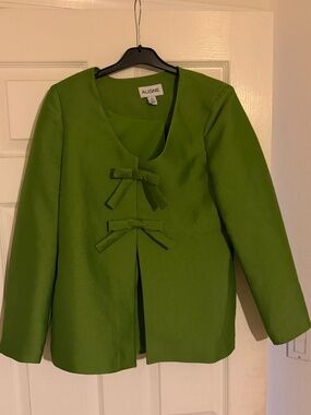 Aligne green bow blazer